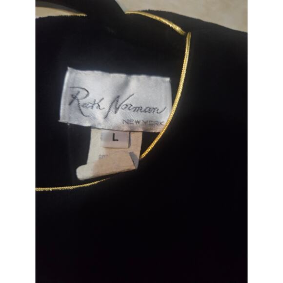 Ruth Norman Neiman Marcus Black Velvet Tunic Top Vintage 60's Sz L - Picture 11 of 11